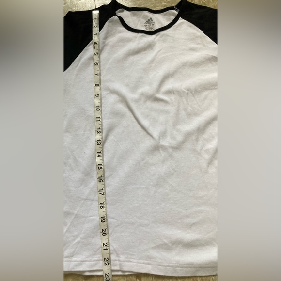 Adidas white and black baseball 3/4 sleeve shirt XL - Picture 2 of 3